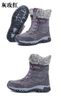 Algodón para el invierno del norte, botas de nieve cálidas y de suela gruesa con forro polar añadido, zapatos altos de cuero para mujer en tallas 35-42 - details 22