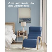 Mueble Ottoman de Madera de Abedul Mueble de Descanso Ajustable con 5 Posiciones, Carga Máxima de 150kg, Para Dormitorio, Salón Gris Claro y Natural - details 24