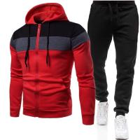 Conjunto de dos piezas para hombre, sudadera y pantalones de cintura elástica, traje deportivo informal para exteriores, Otoño e Invierno - details 5
