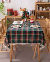 Mantel de Mesa de Cuadros a Cuadros con Borla Cubierta de Mesa sin Arrugas Lavable para Navidad, Fiestas y Año Nuevo - details 17