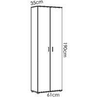 ARMARIO MULTIUSOS DE 2 PUERTAS CON 3 ESTANTES - 190x61x35 cm - BLANCO - details 5