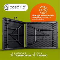 Mesa Jardín Plegable 183x76cm Interiores y Exteriores Acero HDPE Bufé Portátil 8 Personas - details 4