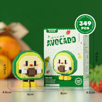 Fruit figurine mini particle trendy play fruit happy food set creative desktop decoration with building blocks - details 6