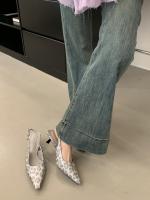 Nuevo stiletto tacones altos bolsa cabeza sandalias mujer francés con falda noche brisa vacío solo zapatos zapatos de mujer - details 24