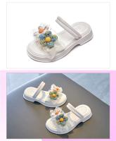 Nuevo Sandalias de niña blancas decorativas con girasoles - details 2