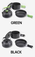 Batería de cocina para acampada, batería de picnic portátil para 2-3 personas, juego de hervidor y sartén - details 16