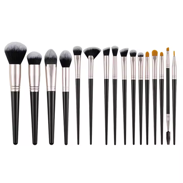 Juego de 16 Pinceles de Maquillaje Cerdas de Fibra Suave Brocha para Polvo Suelto de Alto Brillo - 1
