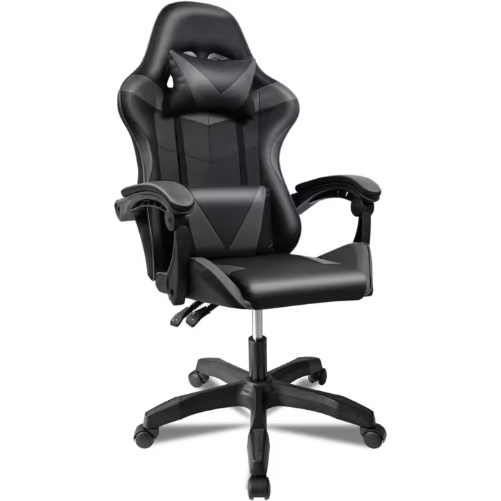 con Cojín Lumbar y Cervical |   Altura Ajustable, Reposabrazos Acolchados, Ruedas 360 ° |   Ideal para Oficina, - 1