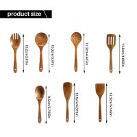 Juego de utensilios de madera de teca para cocina, cucharas de 9 piezas para cocinar con soporte - details 8