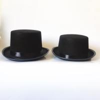 Sombrero de copa negro de lujo, gorra de caballero plegable, tela oscura, elegante, fiesta de Jazz, accesorio de disfraz - details 7