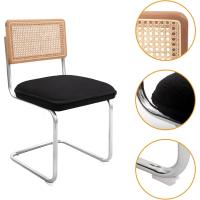 Pack de 2 Comedor Tapizadas, Sillas de Cocina Modernas con Patas de Metal, Gran Estabilidad y Capacidad de Carga, Blanco, Ratán, Vellón, Espuma - details 23