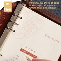 Carpeta de archivos portátil de cuero PU, carpeta de 6 anillas, tarjetero con calculadora, almacenamiento de documentos para cuaderno de hojas sueltas - details 15