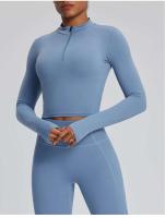 Conjunto deportivo USTADO de 2 UDS Yoga TRE para mujer, sujetador de entrenamiento transpirable Fiess, camiseta corta de manga larga para gimnasio, parte inferior ajustada para acampar - details 8