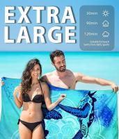 Una toalla de playa súper grande antiarena de fibra ultrafina con estampado de doble cara para adultos - Accesorio de playa de gran tamaño de secado rápido, viajes, piscina, yoga, artículo esencial de manta de camping, artículo ligero imprescindible, rega - details 0