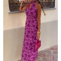 Vestido Sin Mangas y Sin Espalda de Cintura Alta Moda Femenina 2025 Estilo Estampado de Celebridad - details 6