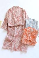 2025 kimono japonés, nuevo 100% algodón holgado estilo kimono con cordones albornoz, vestido de sudoración, pijamas, pijamas de mujer - details 3