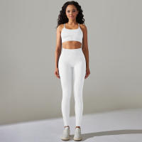 Hamidou-Conjunto de ropa deportiva de dos piezas para mujer, Leggings de cintura alta para gimnasio, Top corto, trajes deportivos de Fitness, ropa deportiva con lavado ácido - details 2
