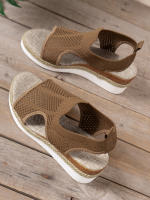 Sandalias de plataforma de malla para mujer, zapatos de cuña con punta abierta, ligeros e informales, novedad de verano - details 9