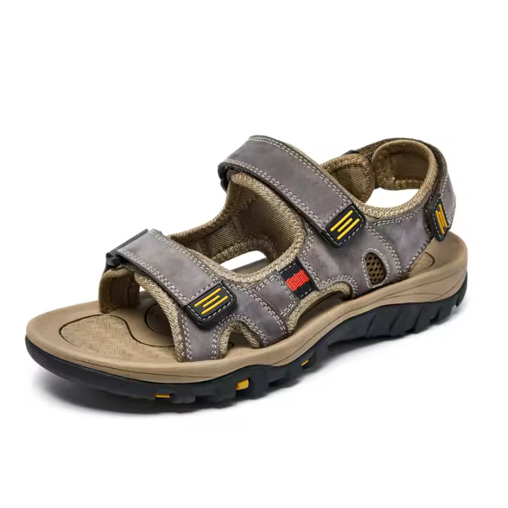 Sandalias de Cuero para Hombres en Verano Nuevo Diseño de Dedo Abierto Antideslizante - 1