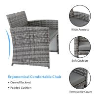 Juego de muebles de mimbre para Patio exterior, silla de mimbre para Patio, Patio trasero, porche, balcón y jardín, 4 piezas - details 3