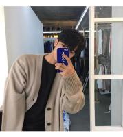 Abrigo de Punto para Hombres Cuello en V, Un solo Pecho, Color Sólido, Estilo Otoño - details 15
