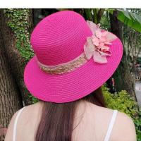 Gorra de Sol de Verano Sombrero de Playa de Paja con Lazo de Beige Moda de Mujer Regalo de Panamá - details 2