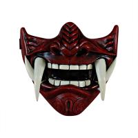 Máscara De media cara japonesa Hannya De mon Oni sam-uru NOH Kabuki Prajna Devil Cosplay - details 6