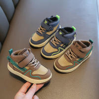 Zapatos deportivos para niños 2025 primavera y otoño nuevos zapatos casuales para niños y niñas zapatos de tablero para niños de tamaño medio de parte superior alta zapatos de bebé de suela suave solo - details 0