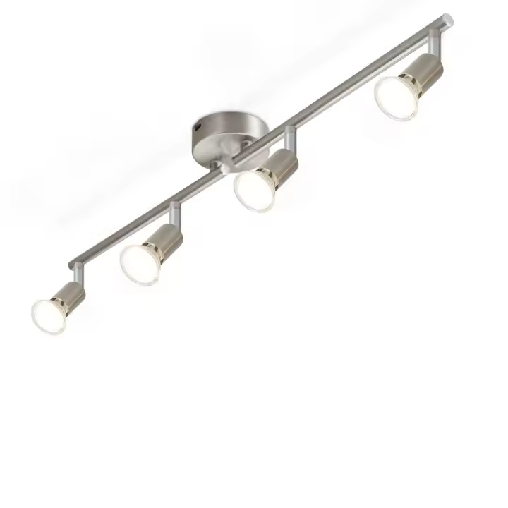 CBJKTX 4 Focos de techo modernos para salón GU10 330 °   Lámpara giratoria de acero inoxidable para dormitorio interior (sin bombilla) - 1