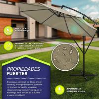 Paraguas de aluminio con manivela 300/350 cm de diámetro Protección UV Impermeable para mercado - details 42