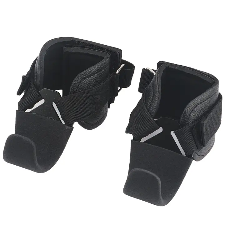 Correas de elevación tipo gancho para tirar, gancho de agarre para levantamiento de pesas antideslizante ajustable, protector de muñeca de potencia auxiliar suave y estable, 1 par - 1