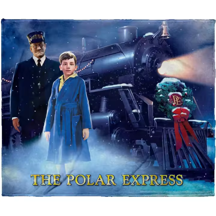 Manta de tiro de póster de película de Navidad de tren Polar Express - 1