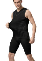 Chaleco deportivo para hombre, prenda de secado rápido, transpirable, cruzado, tipo delgado, sin mangas, ajustado, elástico, entrenamiento, Verano - details 1