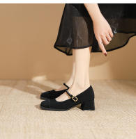 Zapatos sencillos estilo francés de tacón medio y punta cuadrada Merceditas - details 18
