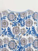 Ropa de otoño de 2024, mujer floral rosa, estampado de anacardo superior, chaleco vintage abotonado, chaleco acolchado para mujer con lazo frontal - details 17