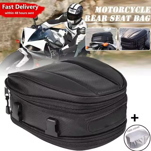 Mochila impermeable para motocicleta, bolsas traseras, bolsa de asiento trasero, paquete trasero para moto, equipaje deportivo para Scooter - 1