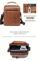 Bolso Cruzado de Cuero PU para Hombres Tamaño 9.7
