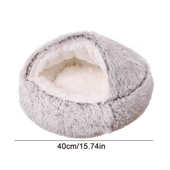 Cama de Mascotas Suave de Peluche Resistente para Deslizamientos, Lavable para Perros y Gatos - 1