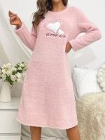 Camisón de manga larga para mujer, vestidos de forro polar, vestido Midi de felpa gruesa, camisa de noche peluda, Jersey, sudadera - details 4