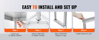 SucceBuy Estante doble de acero inoxidable de 12 x 72 pulgadas, altura ajustable. Ideal para preparación en cocina, restaurante y taller. - details 3