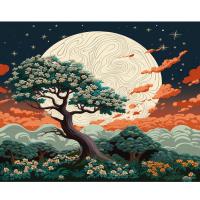 RUOPOTY-pintura por números para adultos, regalos originales, imágenes por números, puesta de sol, paisaje para colorear por números, decoraciones para el hogar, 40x50cm - details 0