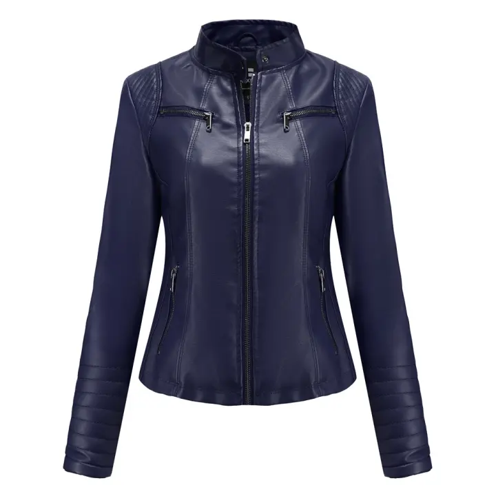 Chaqueta de cuero de imitación para mujer, abrigo de motociclista de moda, ropa de primavera y otoño - 1