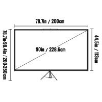SucceBuy Pantalla de proyector con trípode y soporte: 80 pulgadas 16:9 4K HD. Sin arrugas, altura ajustable. Portátil para uso interior y exterior. Ideal para cine, cine en casa, juegos y oficina. - details 4