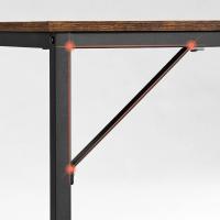 Mesa Oficina Pequeña y Estación Trabajo, Mesa para Teletrabajo, Estudio, Dormitorio, 50 x 100 x 76 cm, Estilo Industrial, Estructura Metal, Marrón Rústico y Negro Tinta LWD41X - details 15