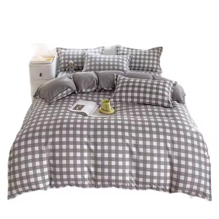 Juego de regalo de algodón cepillado grueso Four Seasons: juego de tres piezas de dormitorio individual de cuatro piezas, ropa de cama de estilo fresco - 1