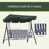 Columpio de Jardín de 3 Plazas Balance Exterior con Techo Ajustable y Marco de Acero Carga de 200kg - details 5