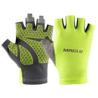 Guantes de Ciclismo de medio dedo acolchados, ligeros, transpirables, antideslizantes, amortiguadores, 1 par - details 11