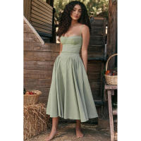 Vestido Largo Vintage de Verano 2025 Estilo de Corte Real con Cuello de Corazón Dulce - details 80