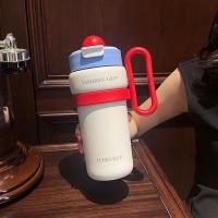 Taza térmica de doble bebida de 900ml, taza con pajita de gran capacidad de acero inoxidable, cómoda Taza Termo portátil que mantiene el frío y el calor - details 1