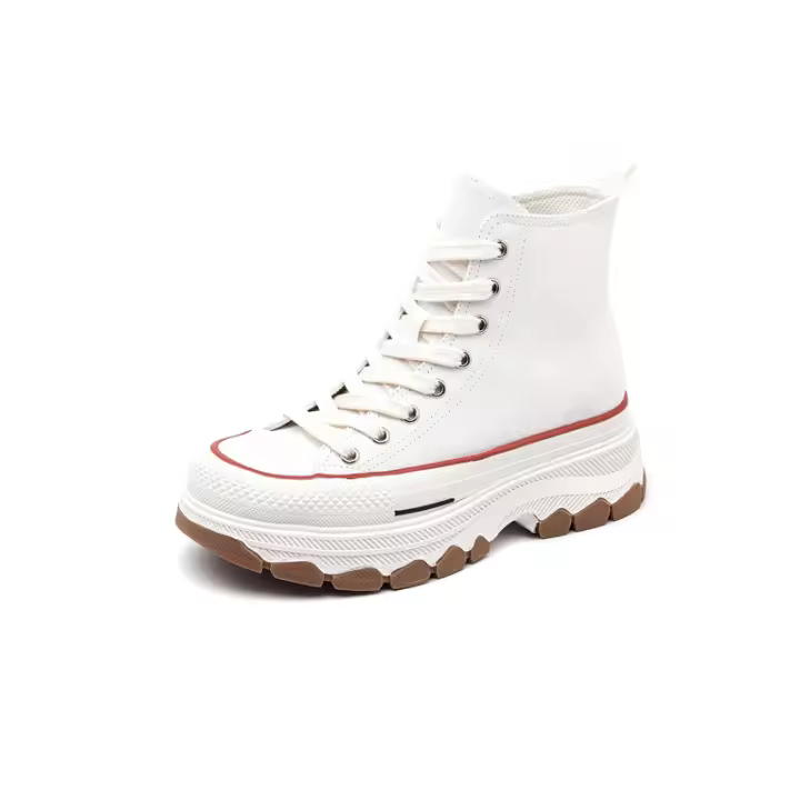 Zapatillas de Lona Plateada para Mujer Suela Gruesa, Altura de 8 cm, Estilo Deportivo Casual de Verano 2025 - 1